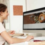 Woman on a Desktop Computer